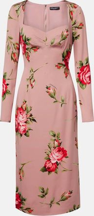 Dolce & Gabbana Vestido midi en mezcla de seda floral