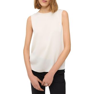 Theory Sleeveless Silk Blouse in Ivory at Nordstrom, Size X-Large