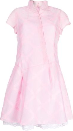 Shiatzy Chen lace-underlay cotton dress - women - Cotton/Polyamide/Polyester - 40 - Pink