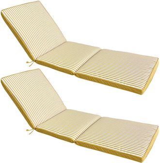 Oviala Juego de 2 cojines para tumbona 186 x 53 cm color amarillo