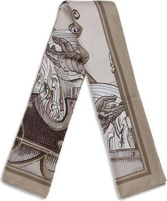 Burberry Mens Beige Silk Scarf