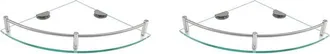 OEM 2 Estantes Para Ba&ntilde;o, Estante De Esquina Triangular De Vidrio Con Montaje En Pared, Estante De Vidrio Templado Para Guardar Gel De Ducha/jab&oacute;n