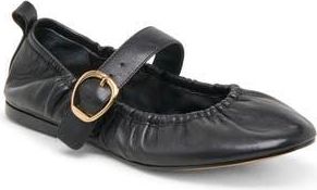 Dolce Vita Caely Mary Jane Flat in Black Leather at Nordstrom Rack, Size 7.5