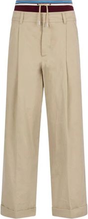 Dsquared2 Hybrid Pant - Dames - Wijde Broeken - Beige - XS - Katoen - Broeken