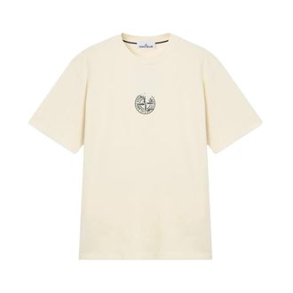Stone Island Compass 2100001 T-Shirt - Heren - T-shirts - Beige - 2XL - Tops