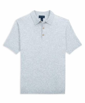Scott Barber Mens Boucle Solid Polo Shirt In Silver