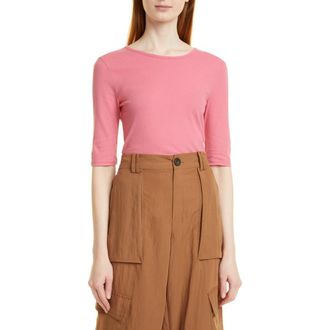 Vince Elbow Sleeve Cotton Knit Top in Rosetta at Nordstrom Rack, Size X-Small