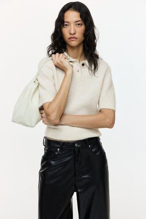 H&M Alpaca-blend Polo Shirt in Light Beige at Nordstrom, Size X-Small