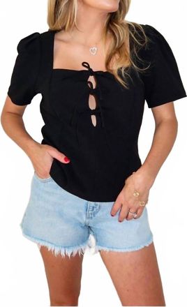 Astr Torie Square Neck Top In Black