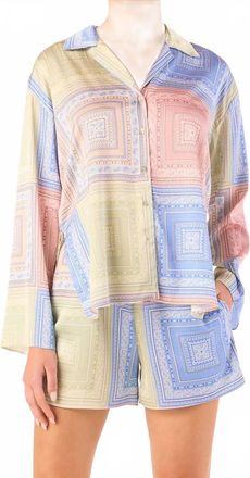 Misa Isme Draped Fit Top In Patel Tiles