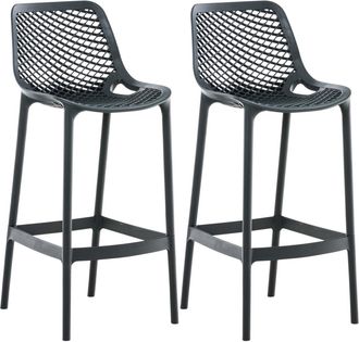 Clp Set de 2 Taburetes para exterior en Pl&aacute;stico Gris oscuro