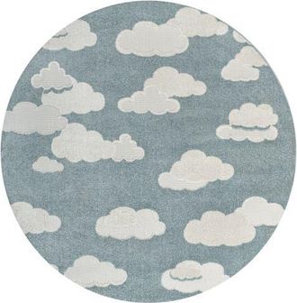 Jonathan Y Designs Hedwig High-Low Youth Cloud Scandi Indoor/Outdoor Area Rug in Dark Blue/ivory at Nordstrom, Size 5Ft 0In X 8Ft 0In