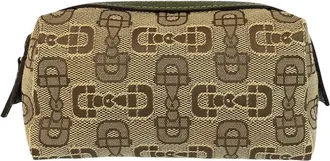 Gucci Beige Canvas Horsebit Pouch (Authentic Pre-Loved)