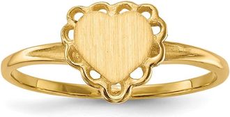 Diamond2Deal 14k Yellow Gold Open Back Heart Signet Ring