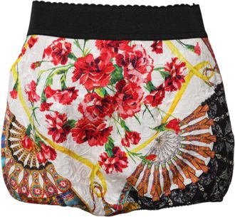 Dolce & Gabbana Womens Multicolor Floral High Waist Hot Pants Shorts Silk