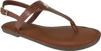 Polo Ralph Lauren Platte sandalen - Dames - Sandalen - Bruin - 36 EU - Leer - Schoenen