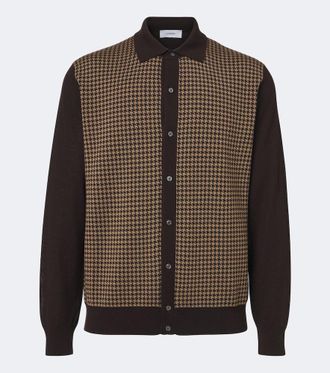 Lardini Houndstooth wool cardigan