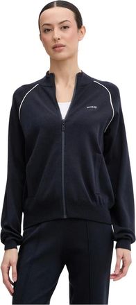 Guess Hoodies & sweatvesten, Dames, Blauw, S, Polyester, Laurene Zip-through