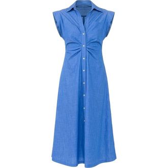 C&acirc;llas Milano Miami Sleeveless shirtdress Dune in Bright Indigo at Nordstrom, Size 6 It