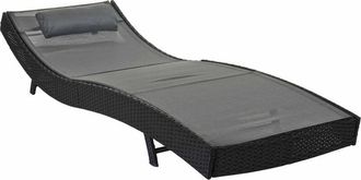 Hhg Tumbona Savannah, Tumbona Relax, Tumbona De Jard&iacute;n, Polirrat&aacute;n, Antracita, Funda Gris