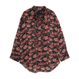 R13 Camicia con volant e cuciture sfrangiate - - Blouses & Shirts - Donna - Multicolore - S