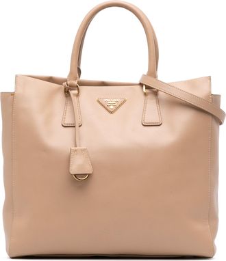Prada Pre-owned Womens Galleria Tote Saffiano Leather - Nude - One Size