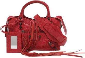 Balenciaga Pre-owned Handbags, female, Red, Size: ONE SIZE Pre-owned Leather Handbag