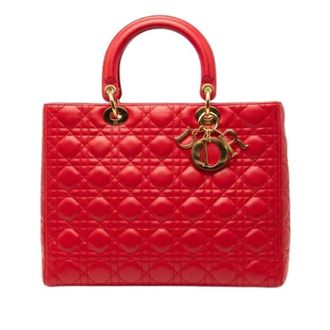 Dior Pre-owned Lady Handbag - Dames - Vintage Handtas - Rood - ONE Size - Leer - Vintage