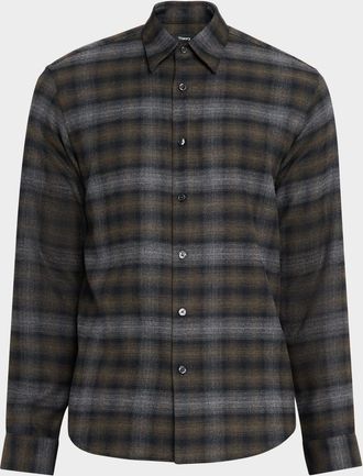 Theory Mens Irving Soft Plaid Sport Shirt