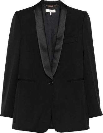 Chloé Blazer con revers satinati - Nero