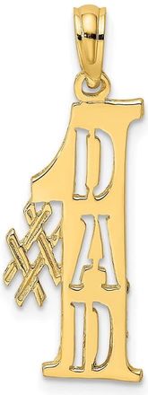 Diamond2Deal 14k Yellow Gold 1 DAD Cut-out Vertical Charm Pendant