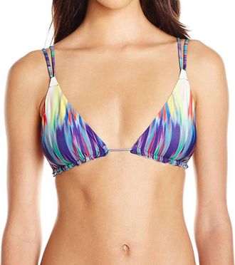 PQ Swim Womens Girl On Fire Emma Triangle Cup Bikini Top Swimsuit In Multi