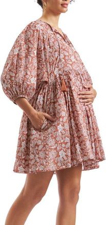 Ripe Cali Nursing Dress in Amber /White at Nordstrom, Size X-Large Au