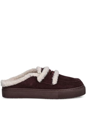 INUIKII shearling-trim suede mules - women - Calf Suede/Wool/Wool/Rubber - 36 - Brown