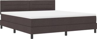 vidaXL Vidaxl - Box Spring Bed with Mattress Dark Brown 180 x 200 cm Fabric