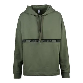 Moschino Hoodies & sweatvesten, Dames, Groen, M, Katoen, Hooded Sweatshirt