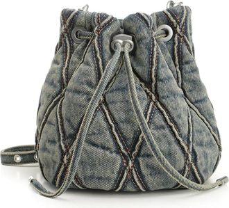 Diesel Charm-D S-Bucket - Dames - Schoudertassen - Blauw - ONE Size - Katoen - Tassen