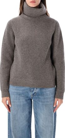 Fortela Ribbed High Turtleneck Knit Sweater