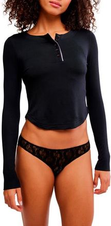 Free People Intimately FP Dream State Henley in Fp Black at Nordstrom, Size X-Small