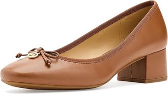 Michael Kors Piper Flex Mid Pumps Womens Shoes Luggage : 7.5 M, Leather