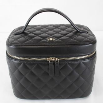 Chanel Black Leather Vanity Bag (Pre-Owned)
