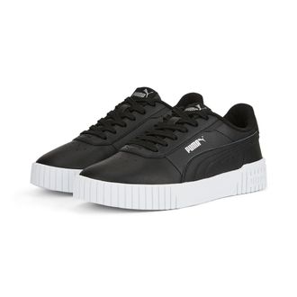 Puma Sneaker PUMA CARINA 2.0, Damen, Gr. 36, schwarz (puma schwarz, puma schwarz, puma silber), Leder, Schuhe Sneaker