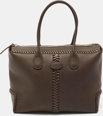 Tod's Tods Di Brown Leather Tote Bag