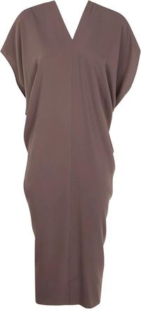 Maison Margiela Midi jurk met V-hals - Dames - Casual kleedjes - Bruin - XL - Kleedjes