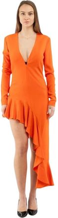 Moschino Gebreide Korte Jurk - Dames - Korte kleedjes - Oranje - S - Kleedjes