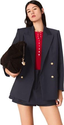 Maje Blazer with gold buttons in Navy at Nordstrom, Size 34 Eu