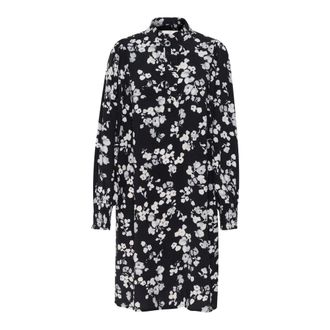 Kaffe Marine Flower Short Dress with Shirt Collar - female - Kaffe - Shirt Dresses - Multicolor - M - Dresses
