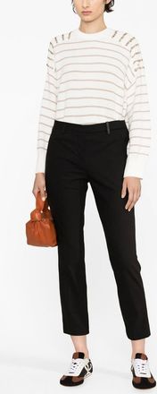 Brunello Cucinelli Brunello Cucinelli Womens Black Elastane Trousers Cotton - Size EU 44 (Womens)