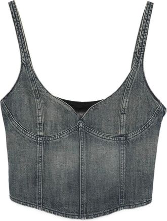 Balenciaga Denim Bustier Top