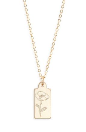 Set & Stones Tawney Birth Flower Pendant Necklace in Gold /August at Nordstrom